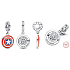 Charm Sterlingové stříbro 925 Marvel The Avengers, Štít Kapitána Ameriky, přívěsek na náramek, film
