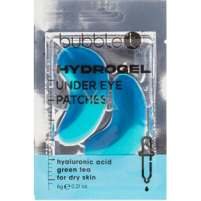 Bubble´t Hyaluronic Acid & Green Tea hydrogelové polštářky pod oči pro suchou pleť 1 pár 6 g