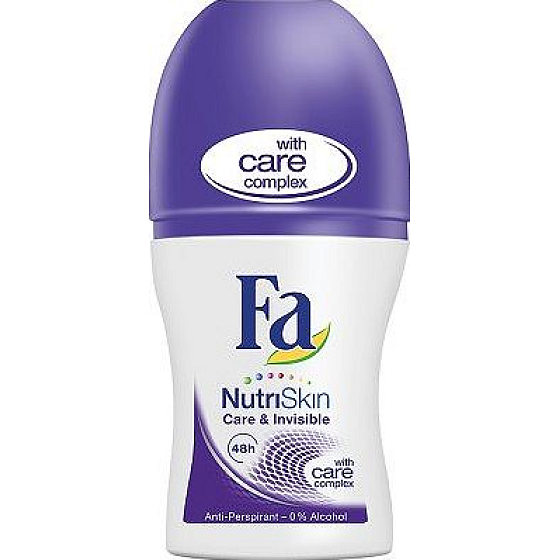 Fa NutriSkin Care & Invisible kuličkový antiperspirant deodorant roll-on pro ženy 50 ml