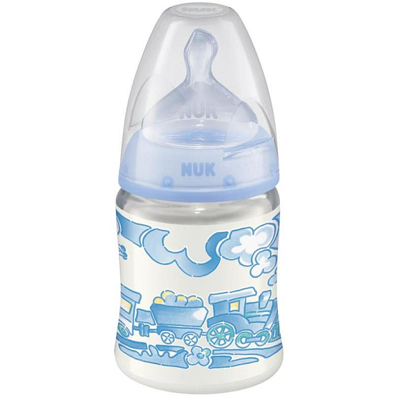 Nuk First Choice Baby Rose & Blue láhev 0-6 měsíců modrá různé vzory 150 ml