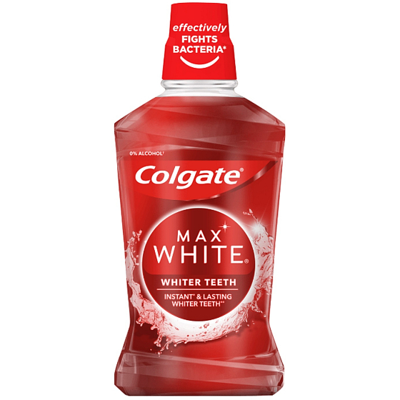 Colgate Max White Whiter Teeth ústní voda bez alkoholu 500 ml