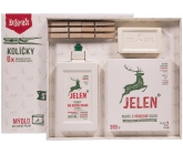 Jelen Výběrové jádrové mýdlo 200 g + tekuté mýdlo na ruční praní 0,5 l + mýdlový prací prášek 350 g + kolíčky 6 kusů, dárková sada