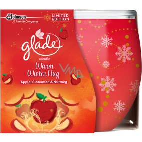 Glade Warm Winter Hug Apple, Cinnamon & Nutmeg vonná svíčka ve skle doba hoření až 30 hodin 120 g