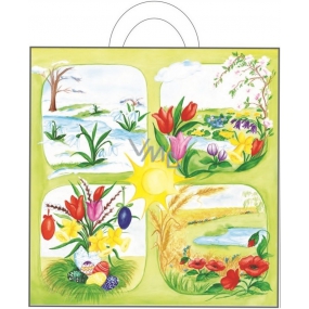 Anděl Igelitová taška 48 x 45 x 6 cm s uchem Jarní květiny