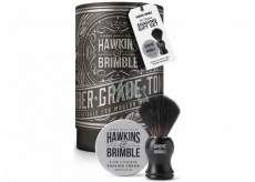 Hawkins & Brimble Men krém na holení 100 ml + štětka na holení + plechový box, kosmetická sada pro muže