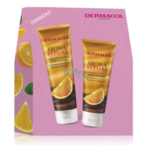 Dermacol Aroma Ritual Belgická čokoláda harmonizující sprchový gel 250 ml + Belgická čokoláda harmonizující krém na ruce 100 ml, kosmetická sada pro ženy