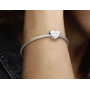 Charm Sterlingové stříbro 925 Srdce amulet ke křtinám - kmotřenka, korálek na náramek rodina