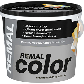 REMAL Color malířská barva na zeď 190 tmavě šedá, 5 + 1 kg REMAL Color malířská barva na zeď 190 tmavě šedá, 5 + 1 kg