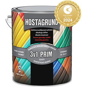 Hostagrund Prim 3v1 S2177 základní i vrchní barva na kov, 0155 antracit, 2,5 l Hostagrund Prim 3v1 S2177 základní i vrchní barva na kov, 0155 antracit, 2,5 l