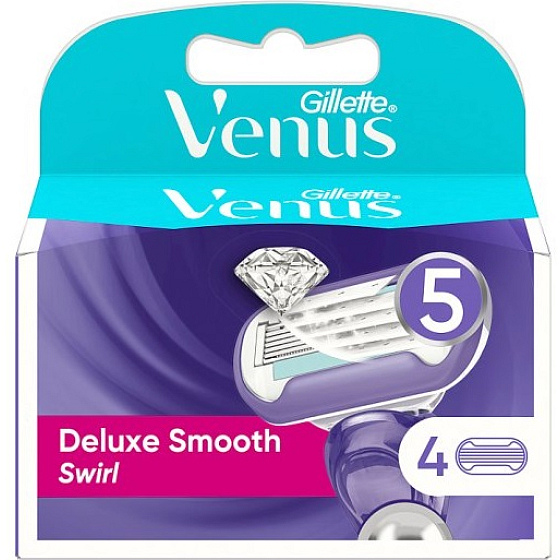 Gillette Venus Deluxe Smooth Swirl náhradní hlavice 4 kusy, pro ženy