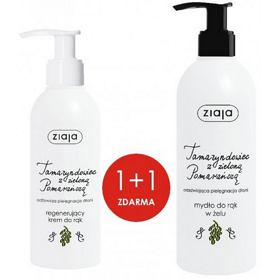 Ziaja Tamarind a zelený pomeranč krém na ruce 200 ml + tekuté mýdlo na ruce 270 ml, duopack