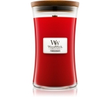 WoodWick Pomegranate - Granátové jablko vonná svíčka s dřevěným knotem a víčkem sklo velká 609,5 g