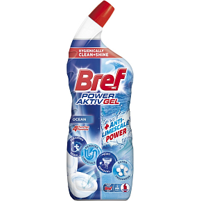 Bref WC gel Power Aktiv Gel Ocean s osvěžovačem, 700 ml