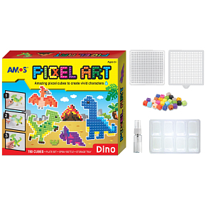 Amos Korálková sada bez žehlení PIXCEL Dino 24 x 20 cm