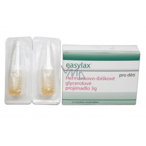 Easylax Heřmánkovo-ibiškové glycerolové projímadlo pro děti 2 ampule x 3 g dóza s projímadlem