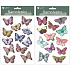 Samolepky motýli dvouvrství s glitry 19 x 13 cm 1 kus