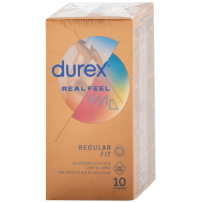 Durex Real Feel nelatexový kondom pro přirozený pocit kůže na kůži, nominální šířka: 56 mm 10 kusů