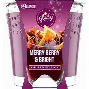 Glade Merry Berry & Bright s vůní merlotu, lesních plodů a koření vonná svíčka ve skle, doba hoření až 32 hodin 129 g