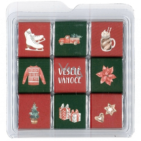 Nekupto Čokoládové puzzle vánoční Brusle 11 x 11,5 x 0,7 cm, 9 x 5 g