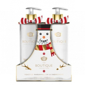 Grace Cole Toasted marshmallow & Snowdrops - Toastový marshmallow a sněženky tekuté mýdlo dávkovač 500 ml + mléko na ruce dávkovač 500 ml, kosmetická sada péče o ruce