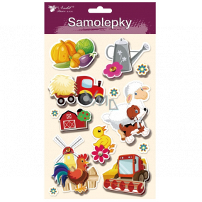 Samolepky farma 3D Kohoutek 13 x 23 cm