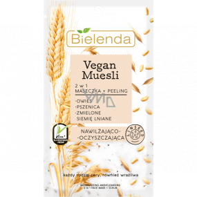 Bielenda Vegan Muesli Pšenice + Oves + Lněné semínko 2v1 hydratační maska a peeling 8 g