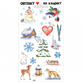 Arch Obtisky na kamínky Zima zasněžený stromeček 17 x 9,5 cm