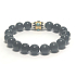 Obsidian + Modré oko náramek elastický přírodní kámen, kulička 10 mm / 16 - 17 cm, kámen záchrany