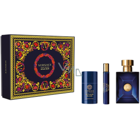 Versace Dylan Blue toaletní voda 100 ml + deodorant stick 75 ml + toaletní voda 10 ml, dárková sada pro muže
