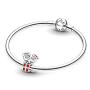 Charm Sterlingové stříbro 925 Disney Mickey Mouse, Minnie Mouse a dárek, korálek na náramek Vánoce