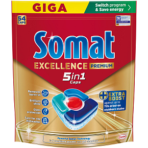 Somat tablety do myčky Excellence Premium 5v1, 54 ks