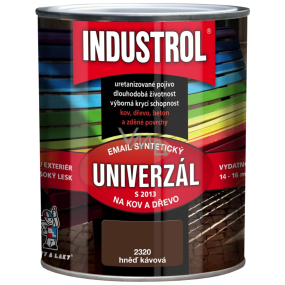 Industrol S2013 Univerzál lesk vrchní barva na kov a dřevo 2320 Hněď kávová 0,75 l