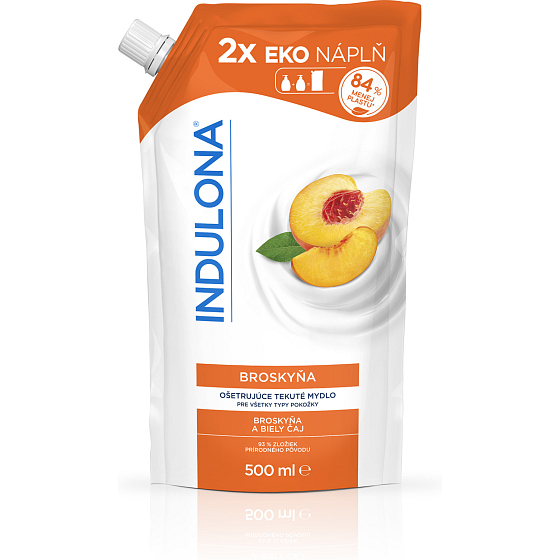 Indulona pečující tekuté mýdlo Broskev - náhradní náplň 500ml