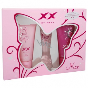 Mexx XX Nice toaletní voda pro ženy 20 ml + sprchový gel + tělové mléko