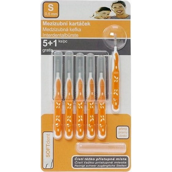 Soft Dent mezizubní kartáček přímý S 0,5 mm 6 kusů
