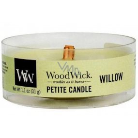 WoodWick Willow - Vrbové květy vonná svíčka s dřevěným knotem petite 31 g