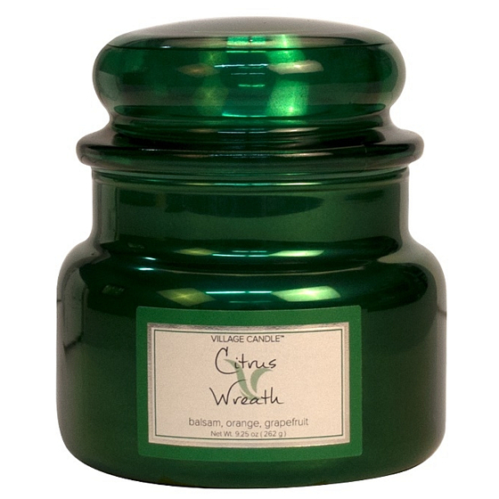 Village Candle Citrusový věnec - Citrus Wreath vonná svíčka ve skle 2 knoty 262 g