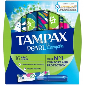 Tampax Compak Pearl Super dámské tampony s aplikátorem 16 kusů