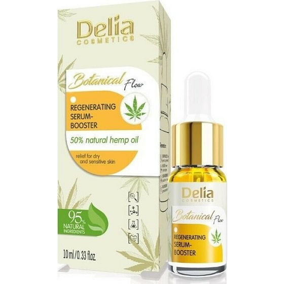 Delia Cosmetics Botanical Flow Hemp Oil regenerační sérum pro suchou až citlivou pleť 10 ml