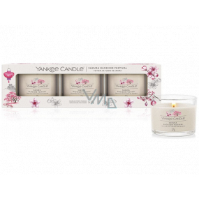 Yankee Candle Sakura Blossom Festival - Festival vonná svíčka votivní ve skle 3 kusy, dárková sada