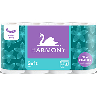 Harmony Soft 3vrstvý toaletní papír, 8 rolí, 17,5 m role