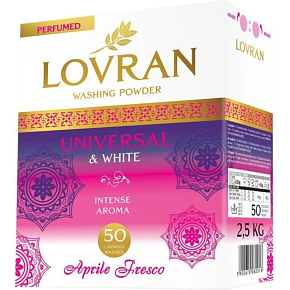 Lovran Universal & White Aprile Fresco prášek na bílé prádlo 50 dávek, 2,5 kg