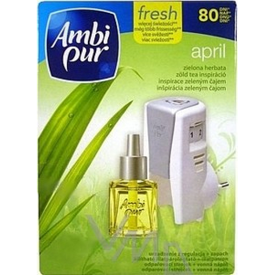 Ambi Pur April Zelený čaj elektrický osvěžovač vzduchu komplet 20 ml