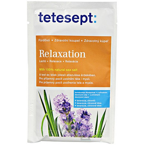 Tetesept Uvolnění Levandule + Citronová tráva relaxační mořská sůl do koupele 80 g
