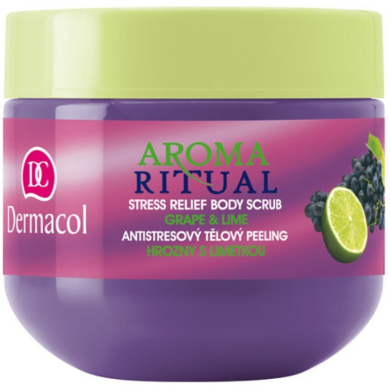 Dermacol Aroma Ritual Hrozny s limetkou Antistresový tělový peeling 300 g Grape and Lime
