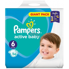 Pampers Active Baby 6 Extra Large 13-18 kg jednorázové plenky 56 kusů