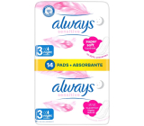 Always Sensitive Night Super soft Duo hygienické vložky s křidélky 14 kusů