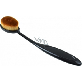 Kosmetický štětec na make-up hnědý oválný vlas černá rukojeť 15 cm 30450