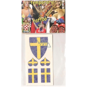 Arch Tetovací obtisky na obličej i tělo Švédsko vlajka 3 motivy