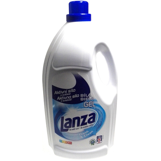 Lanza Fresh & Clean Bílá gel tekutý prací prostředek na bílé prádlo 90 dávek 4,5 l